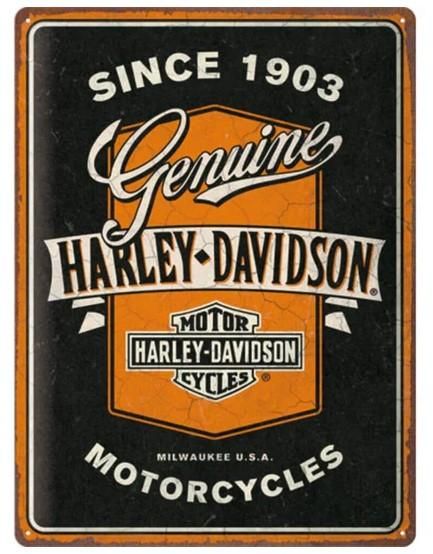 Harley-Davidson Genuine Motorcycles Ribbon Tin Sign 30x40 23360