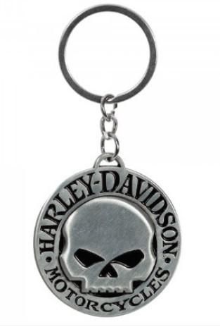 Harley-Davidson Key Fob H-D Domed Skull Metal PC4535