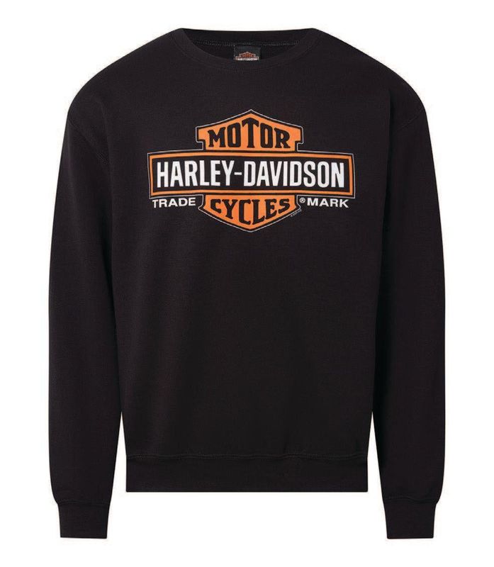 Harley-Davidson Elongated Crew Black Mens Dealer SweatShirt 4029156703