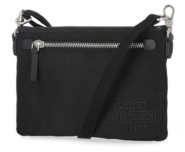 Harley-Davidson Womens Classic Codura Genuine Leather/Canvas Hip Bag - Black 684835304061