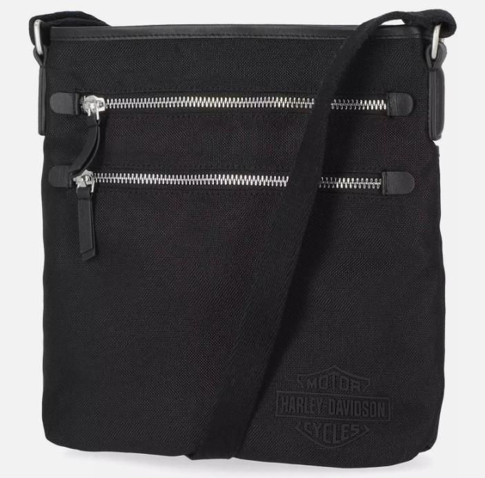 Harley-Davidson Women&#39;s Classic Codura Genuine Leather/Canvas Crossbody Purse 