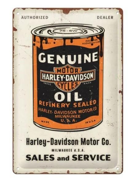 Harley-Davidson HD Genuine Oil Can Tin Sign 20x30 22407