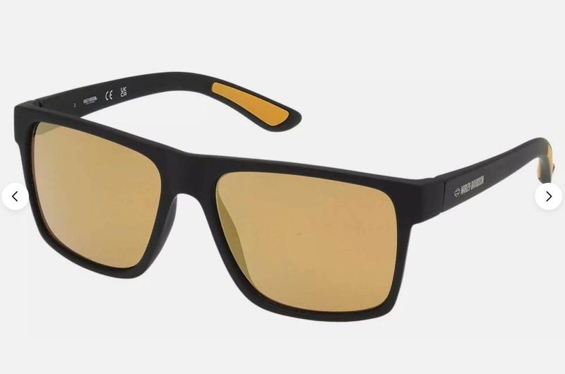 Harley-Davidson Mens Navigator Sunglasses Black Texture Frame Brown Mirror Lens 889214521491