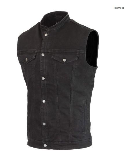Merlin CLUB Motorcycle Riding Ghost Denim Vest - Black