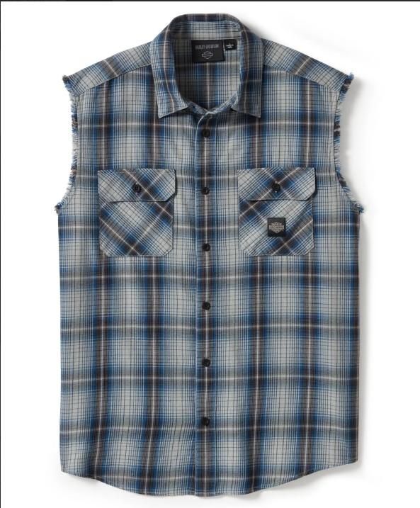 Harley-Davidson Blowout Shirt V-Twin Equipped Plaid grey/blue