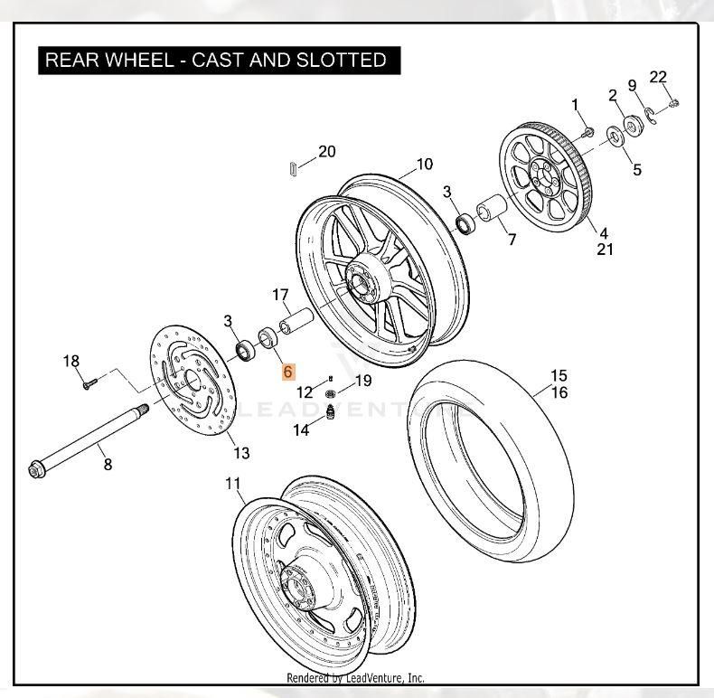Harley-Davidson Dyna Rear Wheel Axle Spacer 41242-08