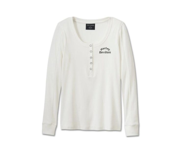 Women&#39;s Timeless Long Sleeve Henley - Cloud Dancer 96167-25VW