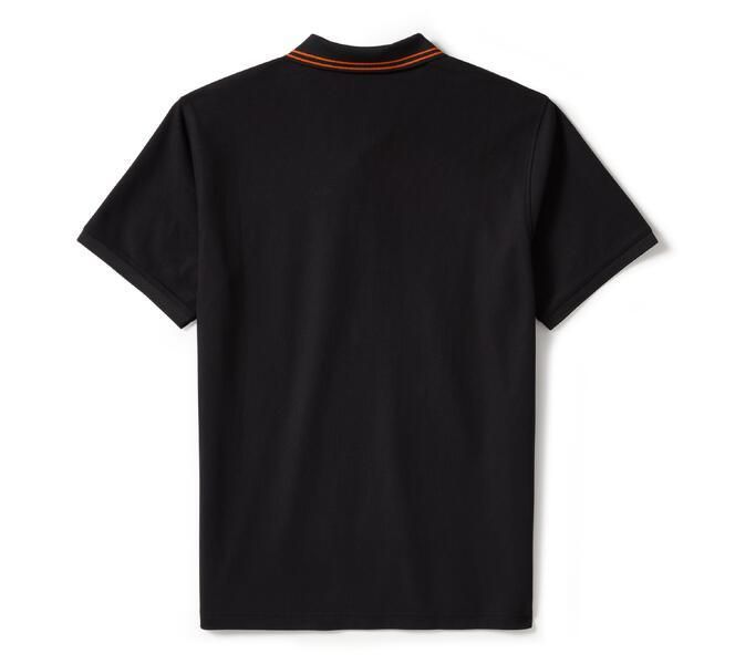 Men's Bar &amp; Shield Solid Pique Polo - Harley Black 96483-25VM