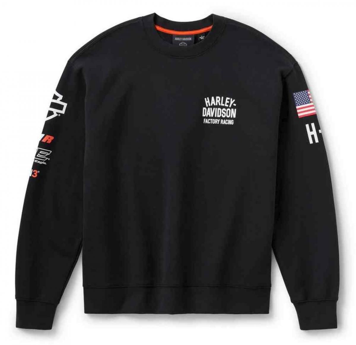 Harley-Davidson Men&#39;s Factory Racing Team Crewneck Sweatshirt Black 96860-25VX