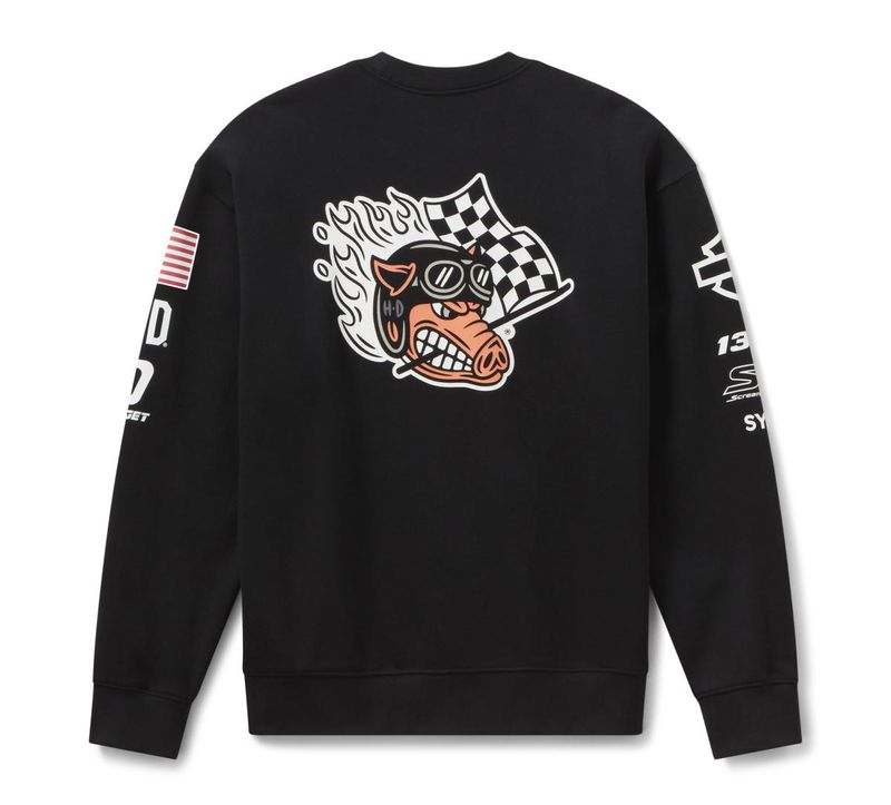 HARLEY-DAVIDSON CREWNECK-KNIT FACTORY RACING BLACK 96371-26VX