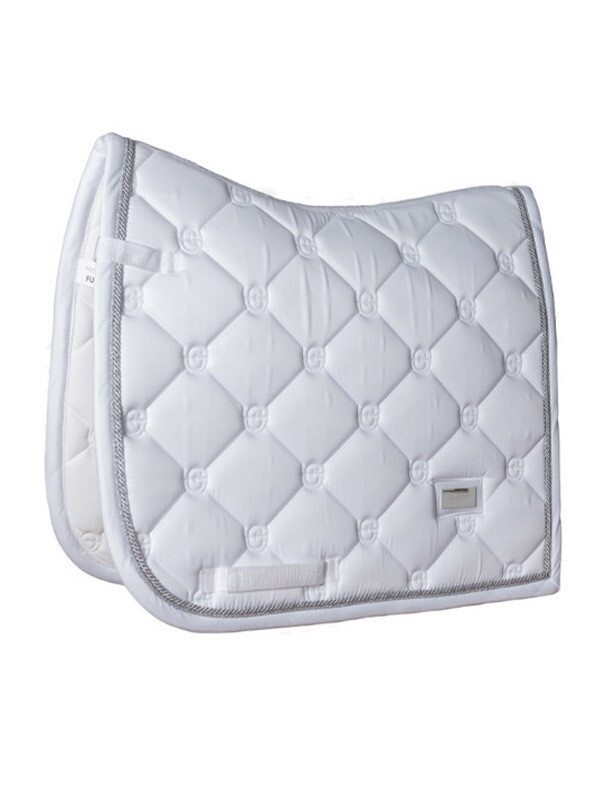 Dressage Saddle Pad White Perfection Silver