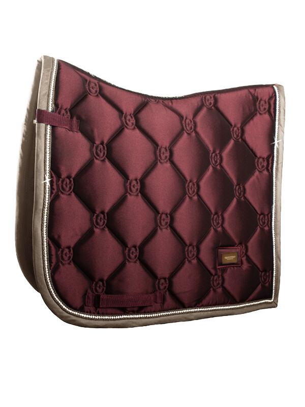 DRESSAGE SADDLE PAD CRYSTAL MERLOT GOLD FULL