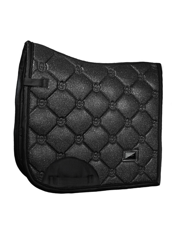 DRESSAGE SADDLE PAD ALL BLACK GLIMMER FULL