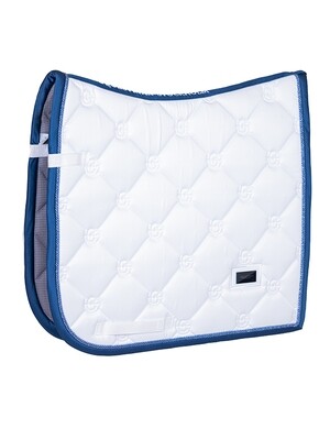 DRESSAGE SADDLE PAD WHITE BLUE MEADOW FULL