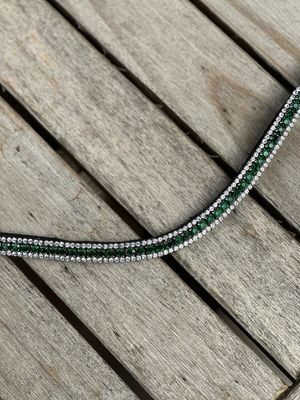 Browband Green 3-row Style 16