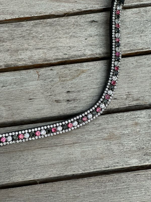 Browband Pink/White/Greenish 3 Row Style 17