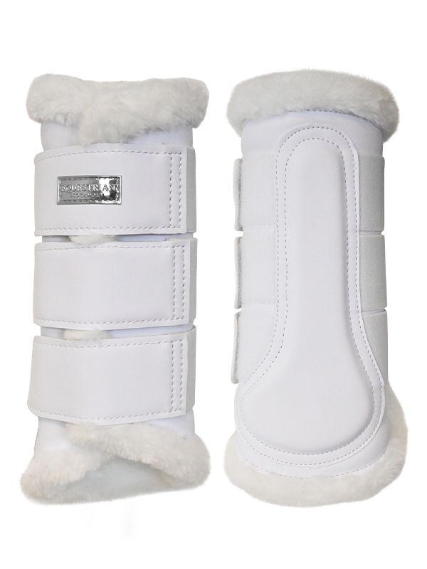 Equestrian Stockholm Brushing Boots White Silver LARGE (Set of 4)