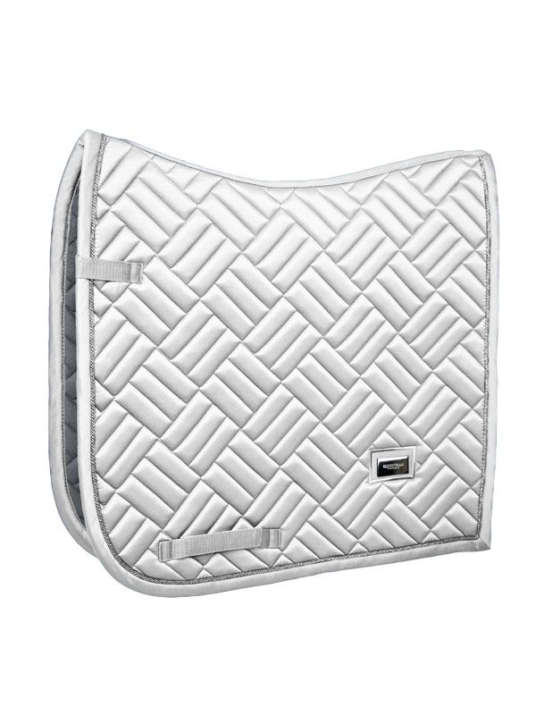 Dressage Saddle Pad Modern White Perfection Silver Full