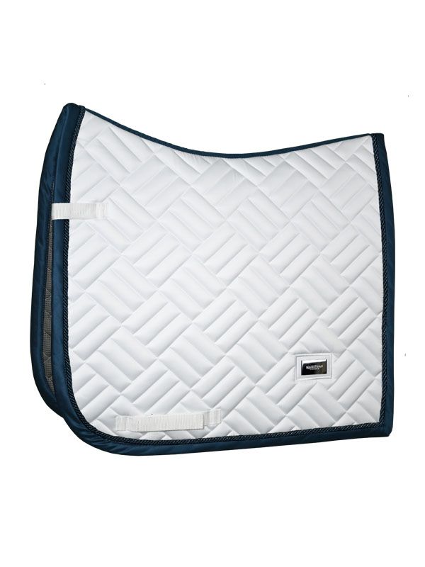 Dressage Saddle Pad Modern White Navy Full