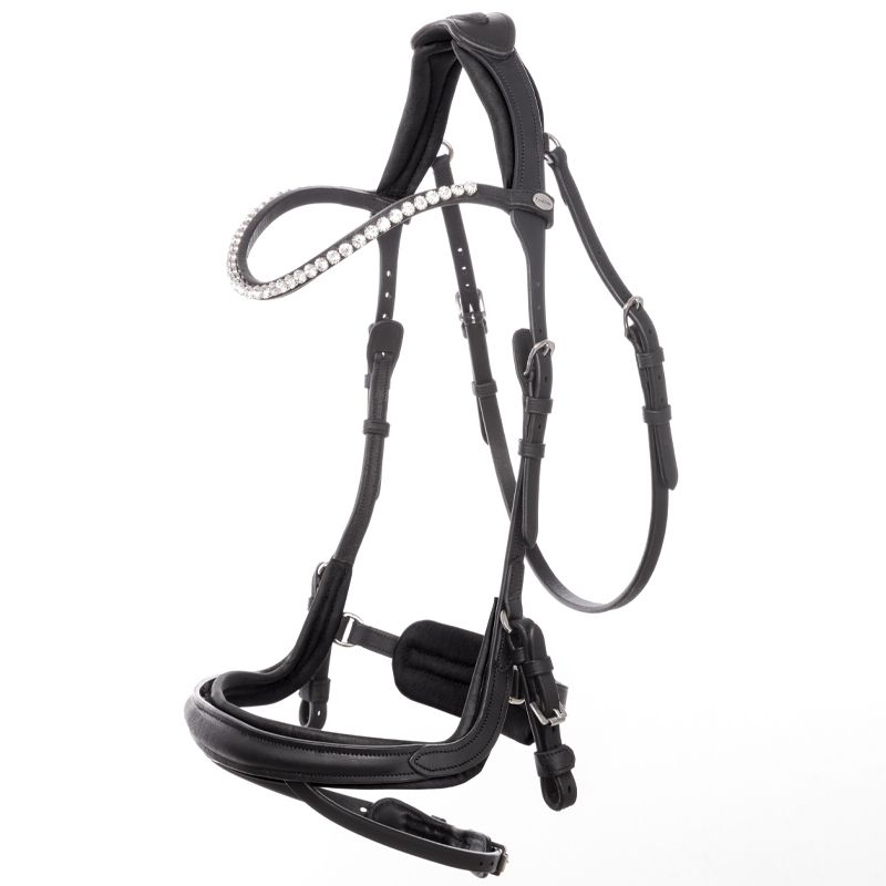 Kavalkade Bridle &quot;Caliano&quot; english nb. with flash, Bridle Caliano: Full BLACK