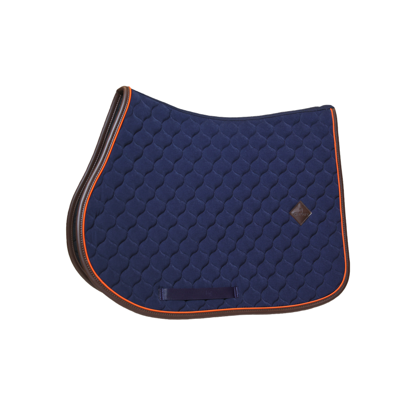 Kentucky Saddle Pad Jump Onion Quilt Neon Leather Navy