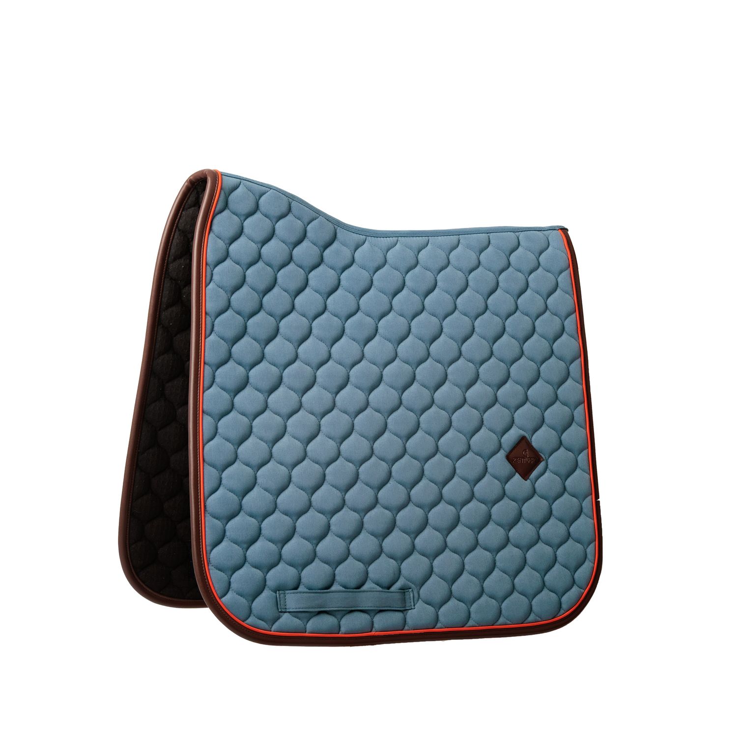 Kentucky Saddle Pad Dressage Onion Quilt Neon Leather Blue