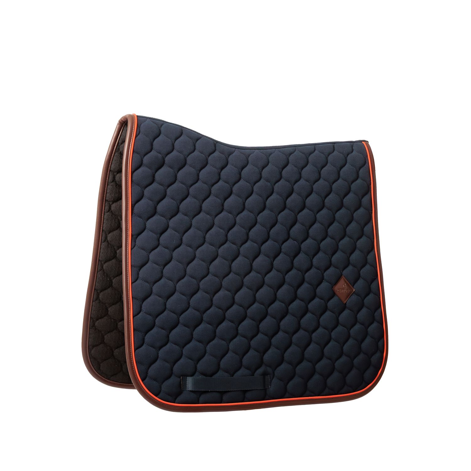 Kentucky Saddle Pad Dressage Onion Quilt Neon Leather Navy