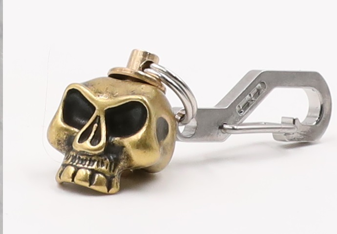 EDC Bead Rotating Bead Pendant S.S. Big Brass Skull Lanyard Bead Paracord EDCPENSKUL
