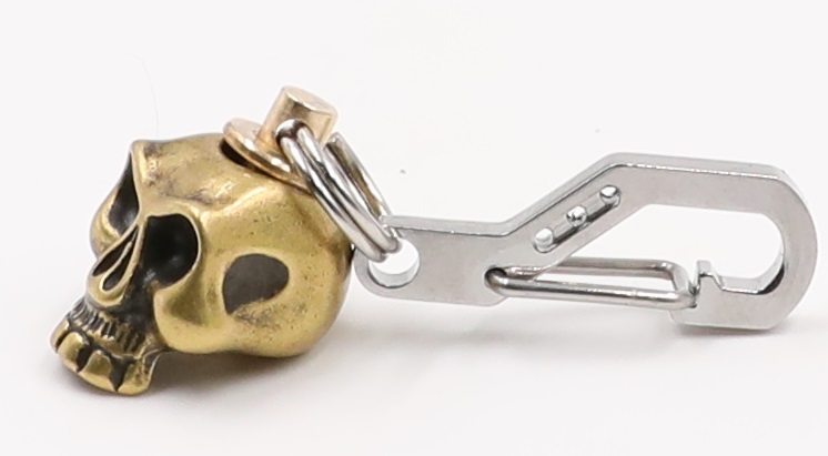 EDC Bead Rotating Bead Pendant S.S. Big Brass Skull Lanyard Bead Paracord