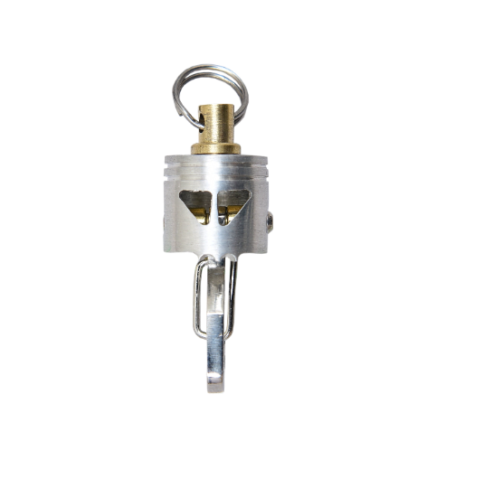 KYLINK Rotating Skull Piston Bob Keychain With Clip & Ring Basic Swivel Bead New 00010