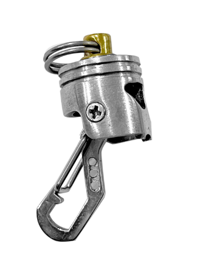 KYLINK Rotating Skull Piston Bob Keychain With Clip & Ring Basic Swivel Bead New