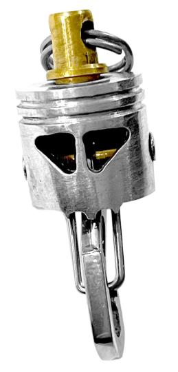 KYLINK Rotating Skull Piston Bob Keychain With Clip & Ring Basic Swivel Bead New