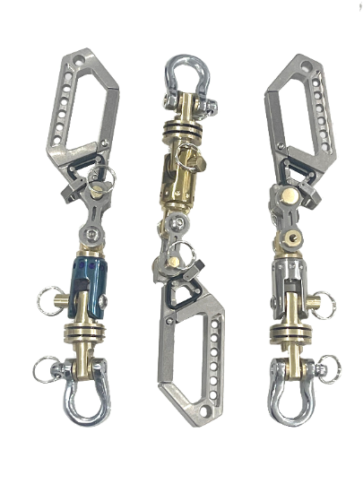 Kylink Titanium Drone Carabiner with Bike-Link Connector Key Chain Ti Swivel-II multi-connector Ti-Drone Swive Keychain Wallet chain