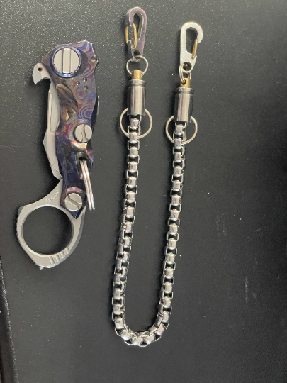 KYLINK Wallet Short chain Stainless steel Security extension for keychain wallet watch card holders with double Swivels on both ends