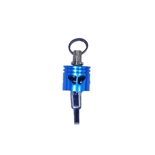 KYLINK Quick release connector Key chain with Skull Piston Bob Car Pendant Double Swivel Light Blue 00019