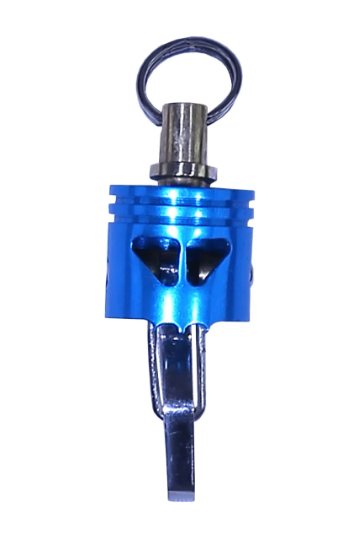 KYLINK Quick release connector Key chain with Skull Piston Bob Car Pendant Double Swivel Light Blue