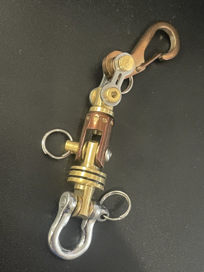 KYLINK Carabiner Split Car Key Ring, EDC Keychain PVD copper Ti/Bike-Link Connector Key Bob