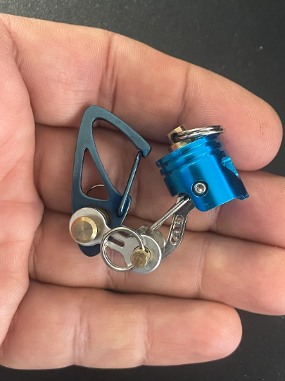 KYLINK Carabiner Split Car Key Ring, EDC Keychain PVD copper  Ti/Bike-Link Connector