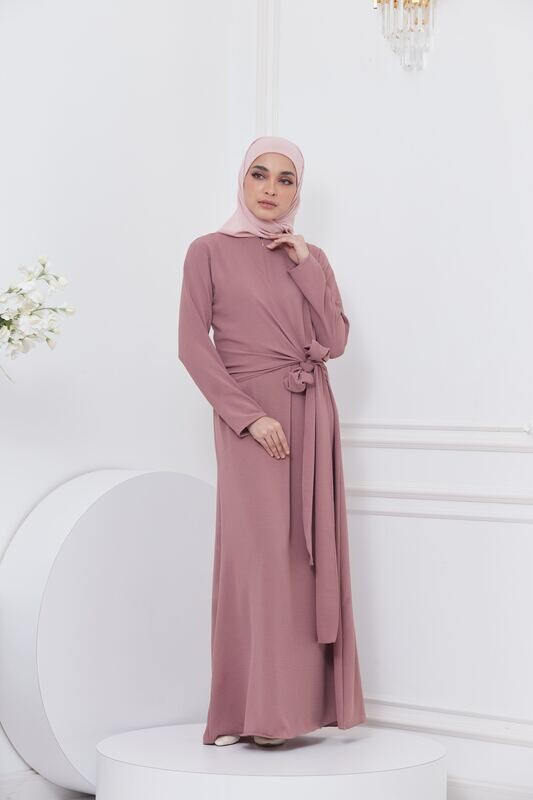 DRAPE DRESS - MAUVE PINK