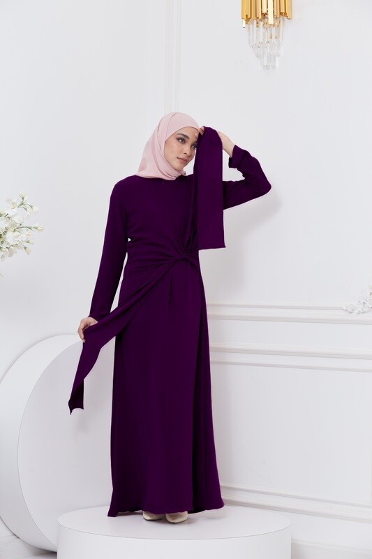 DRAPE DRESS - EGG PLANT