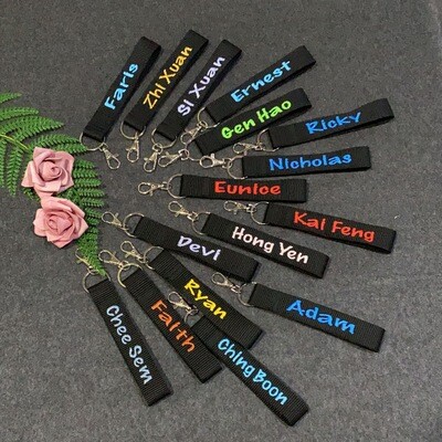 Embroidery Name strap keychain