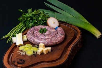 Linguiça de Alho Poró com Queijo Coalho