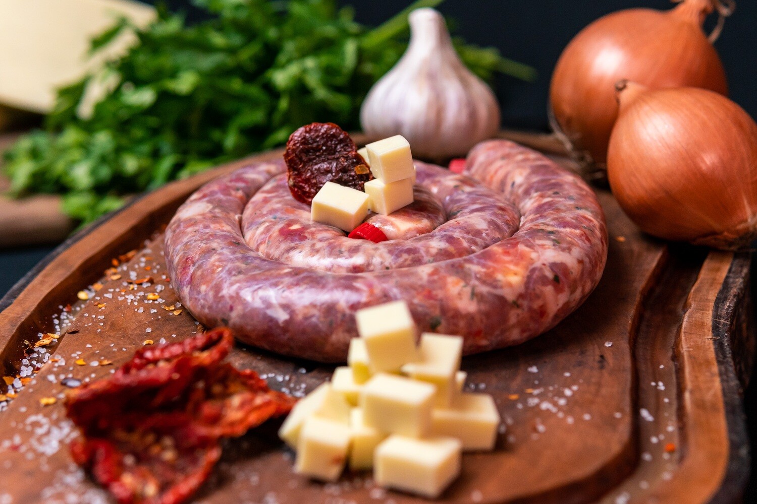 Linguiça de Tomate Seco com Queijo Coalho Linguiça de Tomate Seco com Queijo Coalho