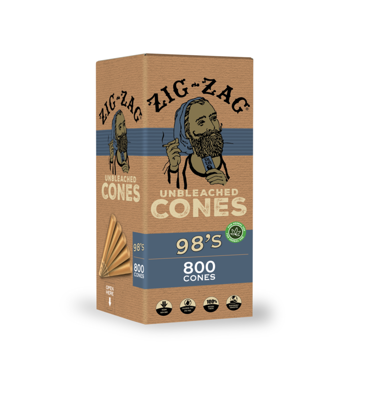 Zig Zag 98mm King Cones in Ultra (White and Brown) As Low as $75 A Box