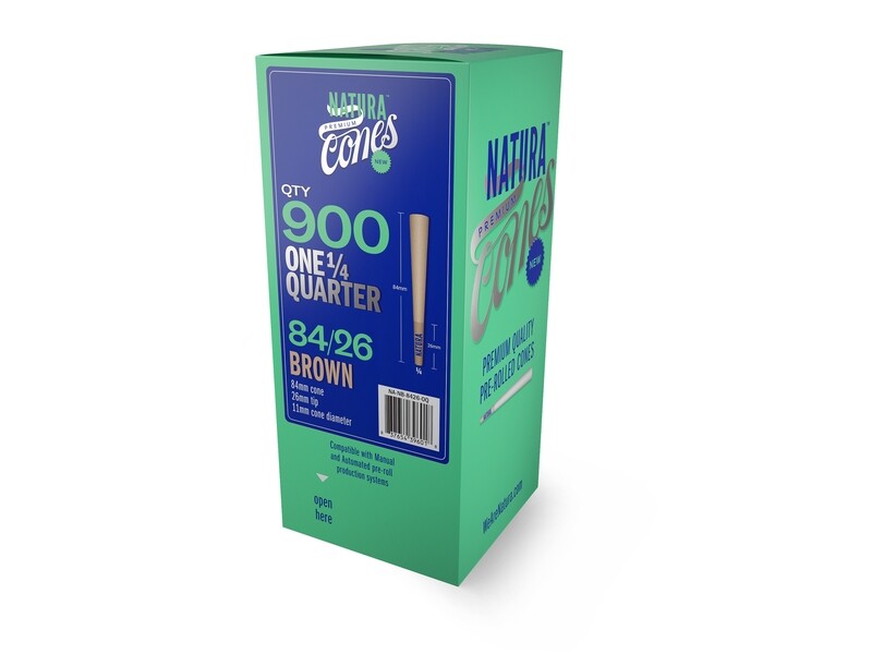 Natura 84mm "1 1/4"  Pre-Rolled Cones - 900ct (White and Brown)