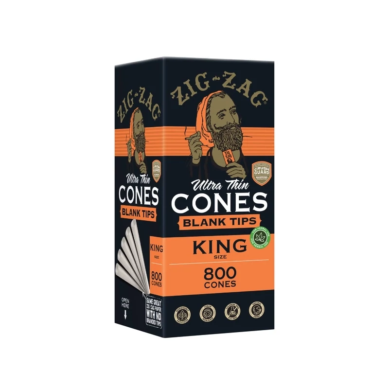 Zig Zag Blank Tip 109mm Cones (White and Brown)