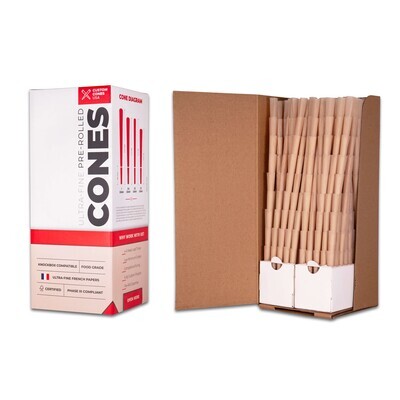 Custom Cones USA - 98mm Pre-Rolled Cones - Refined White & Unbleached Brown (800 per box)