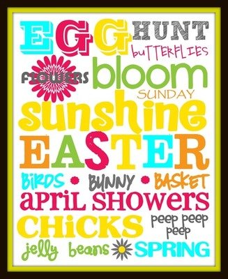 Spring/Easter print and framed subway art
