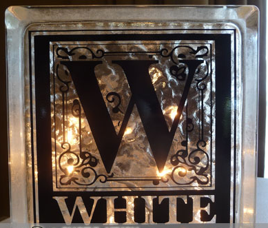 Initial/Name Glass Block