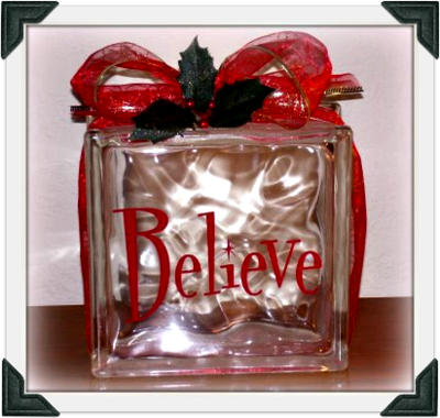 Believe Lighted Glass Block